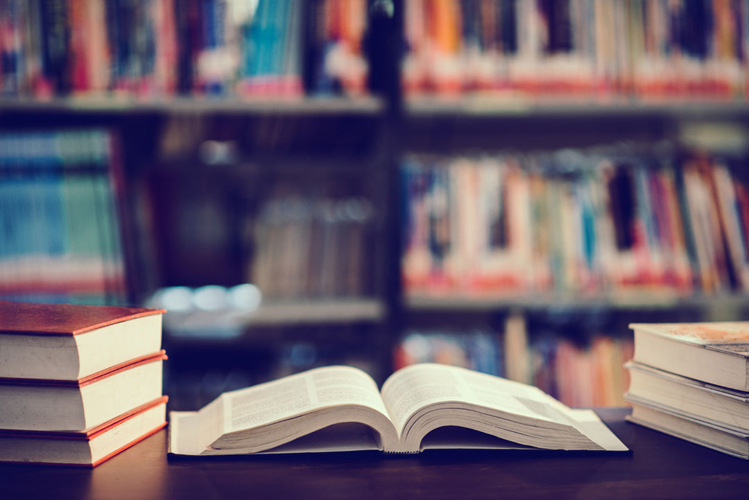 book library with open