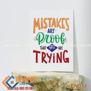 Tranh động lực slogan tiếng Anh trang trí - EN011