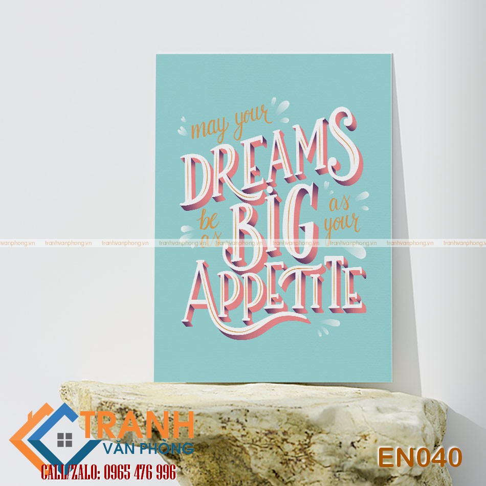 Tranh động lực slogan tiếng Anh trang trí - EN040 1 Tranh động lực slogan tiếng Anh trang trí - EN040
