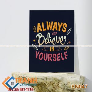 Tranh động lực slogan tiếng Anh trang trí - EN047