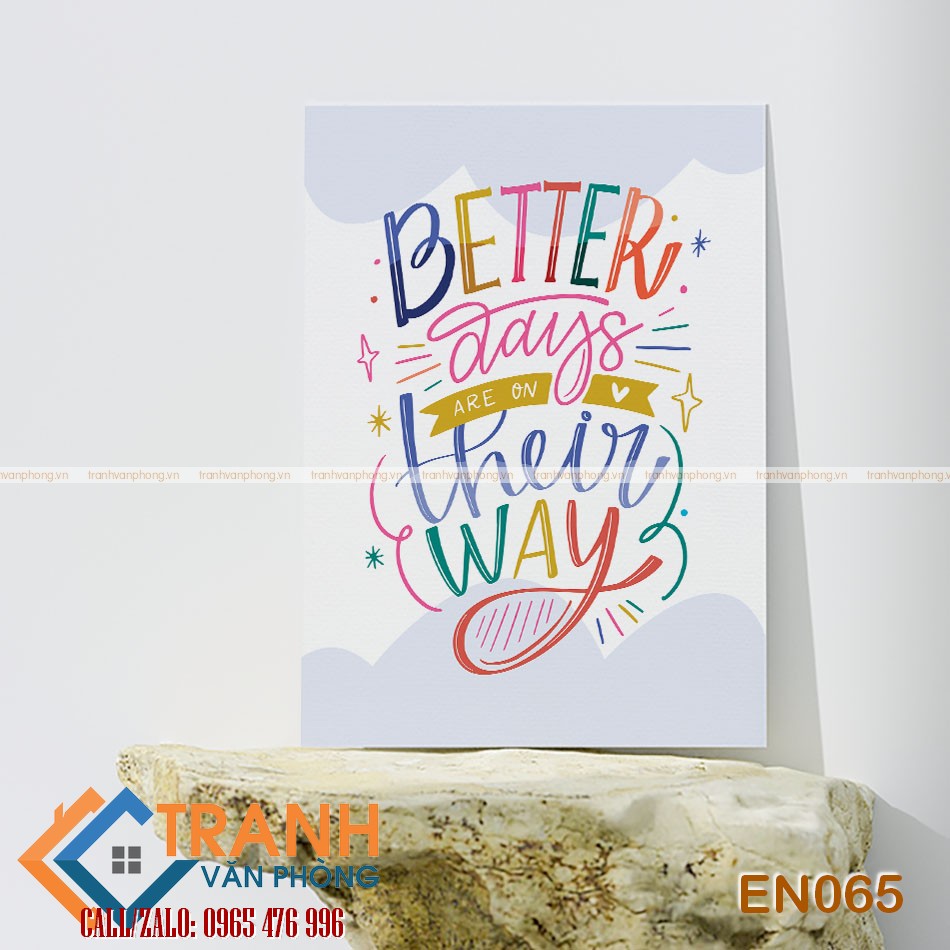 Tranh động lực slogan tiếng Anh trang trí - EN065 1 Tranh động lực slogan tiếng Anh trang trí - EN065