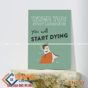 Tranh động lực slogan tiếng Anh trang trí - EN099