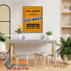 Tranh động lực slogan trang trí - VP231