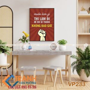 Tranh động lực slogan trang trí - VP233