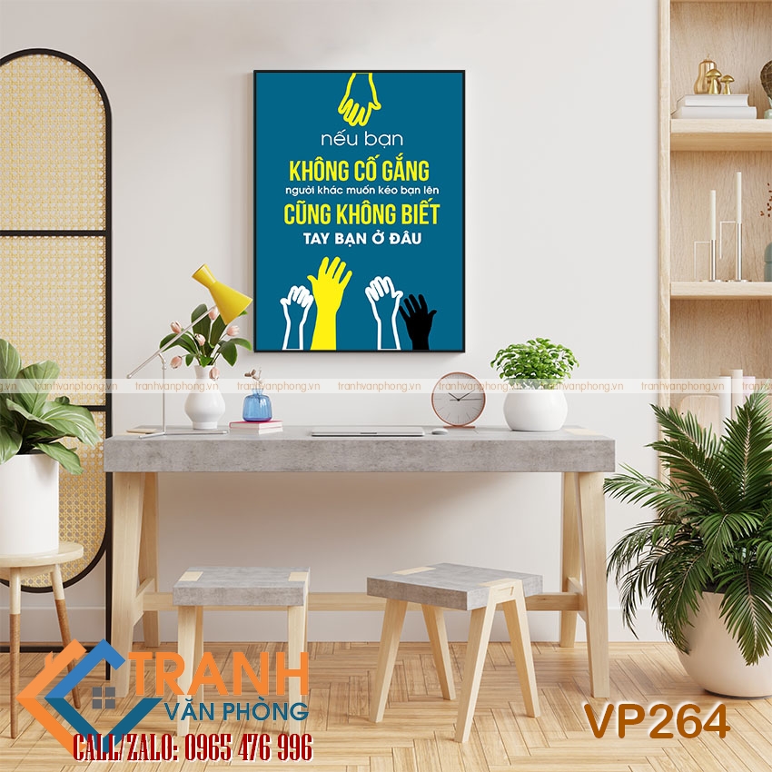 Tranh động lực slogan trang trí - VP264 1 Tranh động lực slogan trang trí - VP264