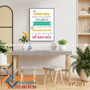 Tranh động lực slogan trang trí - VP281
