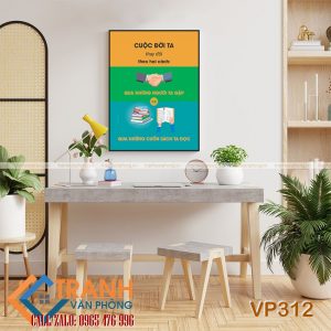 Tranh động lực slogan trang trí - VP312