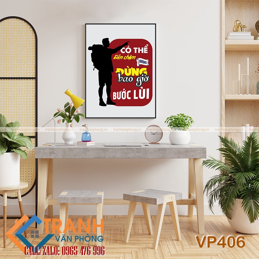 Tranh động lực slogan trang trí - VP406 1 Tranh động lực slogan trang trí - VP406