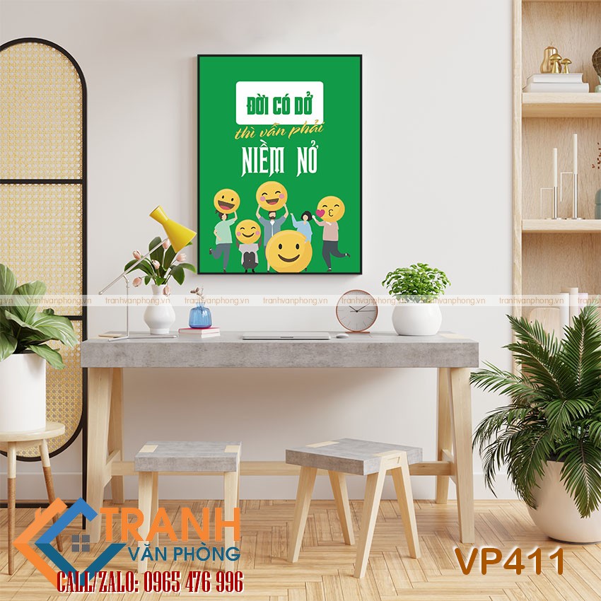 Tranh động lực slogan trang trí - VP411 1 Tranh động lực slogan trang trí - VP411