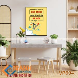 Tranh động lực slogan trang trí - VP604