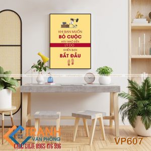 Tranh động lực slogan trang trí - VP607
