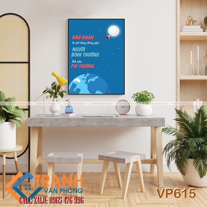 Tranh động lực slogan trang trí - VP615 1 Tranh động lực slogan trang trí - VP615