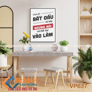 Tranh động lực slogan trang trí - VP637