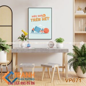Tranh động lực slogan trang trí - VP671