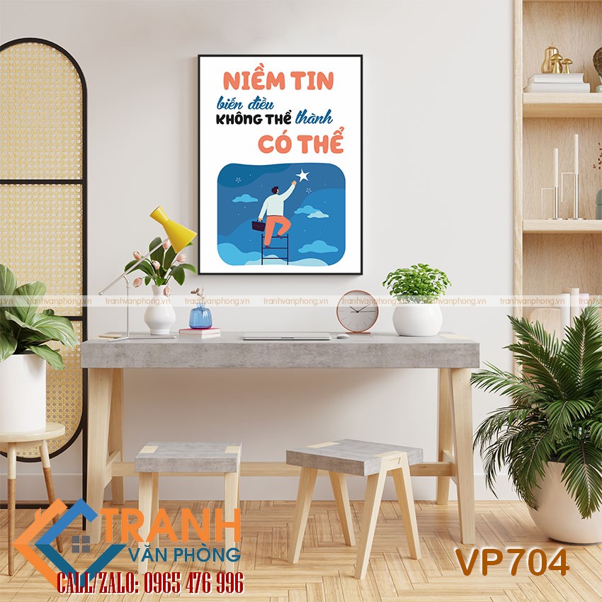 Tranh động lực slogan trang trí - VP704 1 Tranh động lực slogan trang trí - VP704