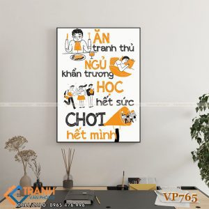 Tranh động lực slogan trang trí - VP765
