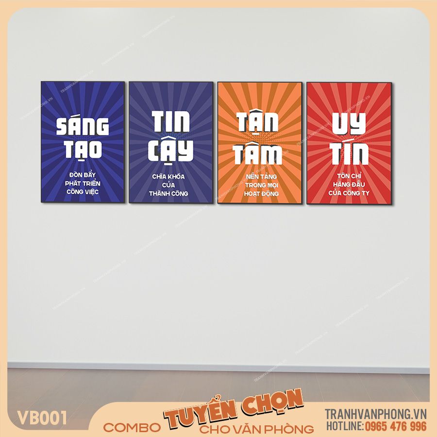 Bộ 4 tranh động lực trang trí văn phòng - VB001 1 Bộ 4 tranh động lực trang trí văn phòng - VB001