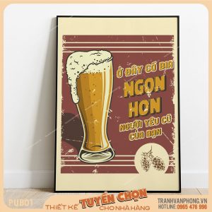 Tranh trang trí dành cho nhà hàng, quán bia phong cách cổ điển - PUB01