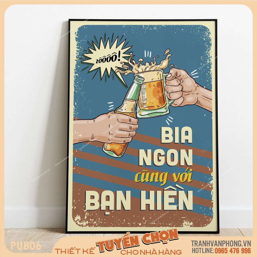 Tranh trang trí dành cho nhà hàng, quán bia phong cách cổ điển - PUB06 1 Tranh trang trí dành cho nhà hàng, quán bia phong cách cổ điển - PUB06