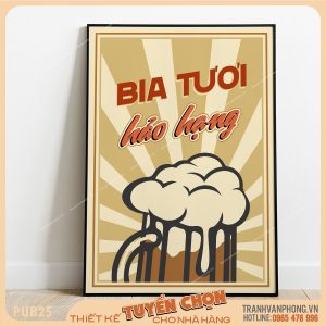Tranh trang trí dành cho nhà hàng, quán bia phong cách cổ điển - PUB25