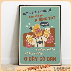 Tranh trang trí dành cho nhà hàng, quán bia phong cách cổ điển - PUB26