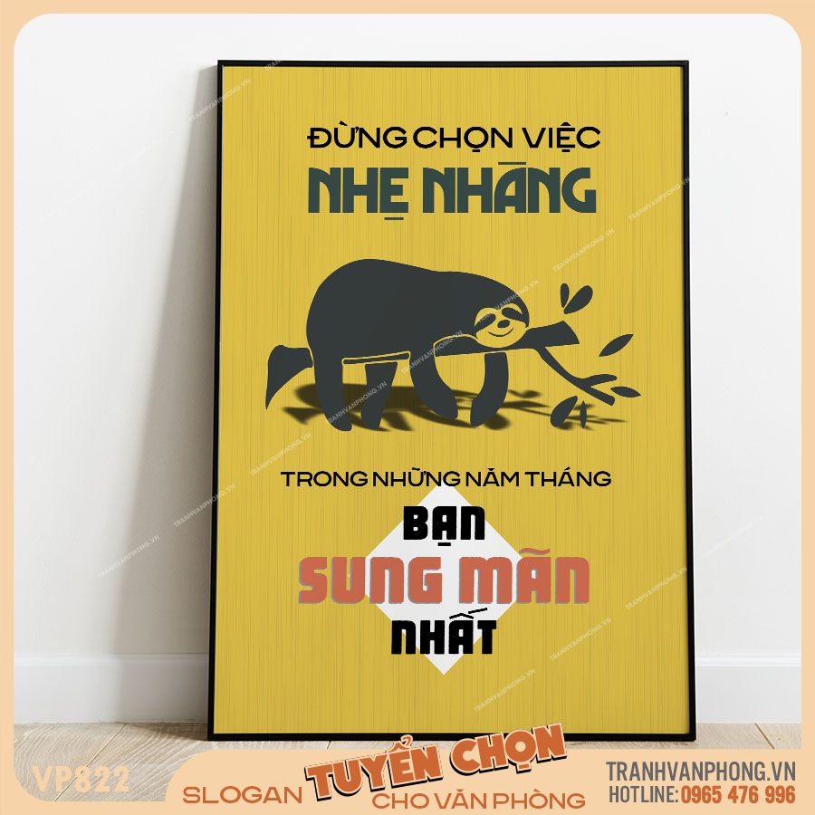 Tranh động lực slogan trang trí - VP822 1 Tranh động lực slogan trang trí - VP822