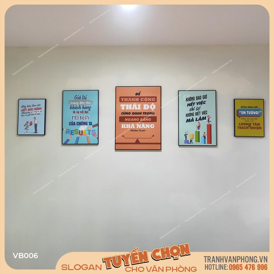 Bộ 5 tranh động lực văn phòng - VB006 1 Bộ 5 tranh động lực văn phòng - VB006