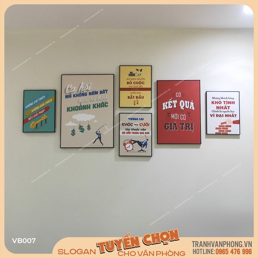 Bộ 6 tranh động lực văn phòng - VB007 1 Bộ 6 tranh động lực văn phòng - VB007