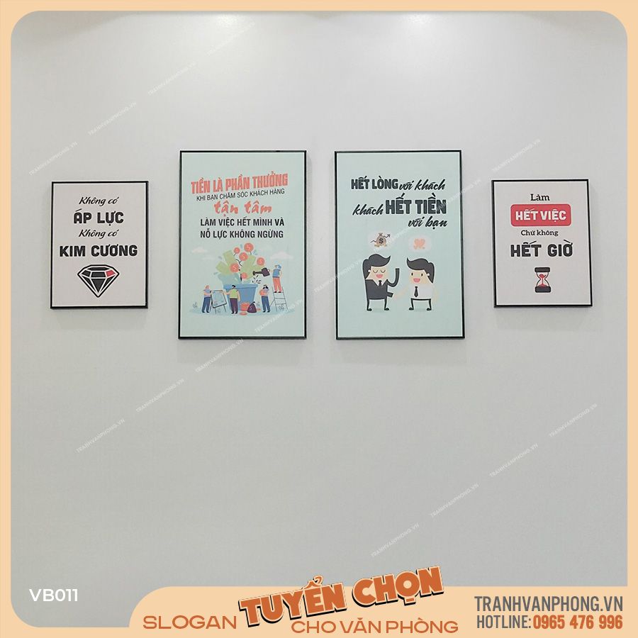 Bộ 4 tranh động lực văn phòng - VB011 1 Bộ 4 tranh động lực văn phòng - VB011
