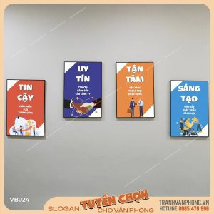 Bộ 4 tranh động lực văn phòng  - VB024